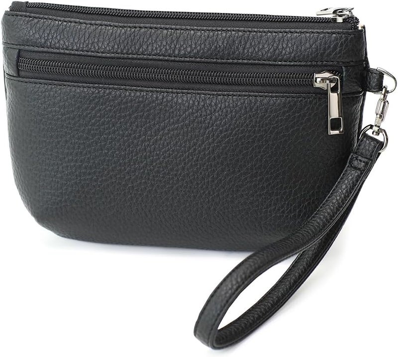 BBORGDC Small Wristlet Wallets for Women, Zip Clutch Bag with Wristlet Pouch, 3-Zipper Original Design - Image 1